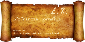 Lőrincze Kornél névjegykártya